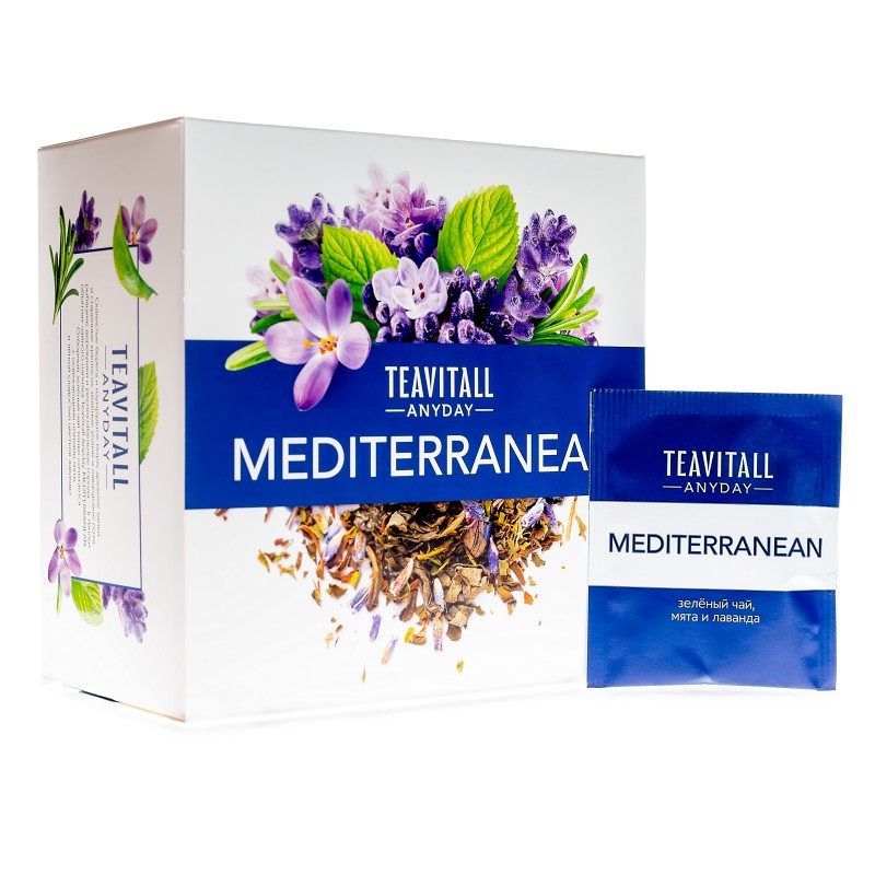 Напиток чайный с мятой и лавандой «Mediterranean», 38 фильтр-пакетов
