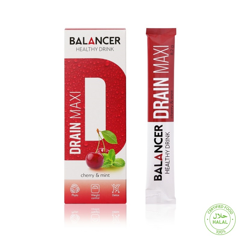 Напиток DRAIN MAXI со вкусом «Вишня–мята» для очищения организма, 10 шт.