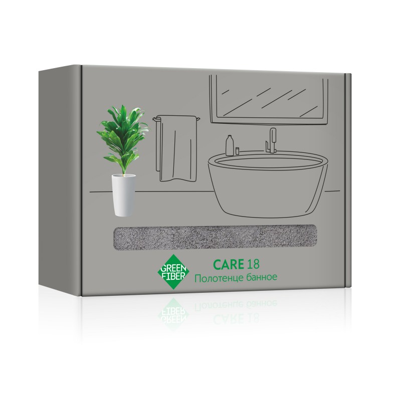 Банное полотенце 80*150 см Green Fiber, серое