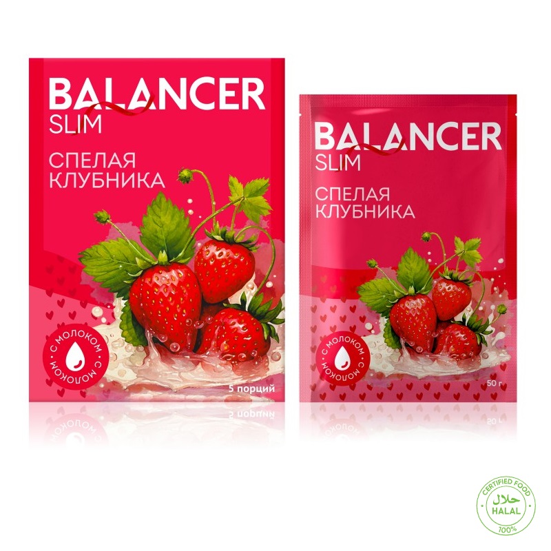 Коктейль со вкусом спелой клубники BALANCER SLIM, 5 саше