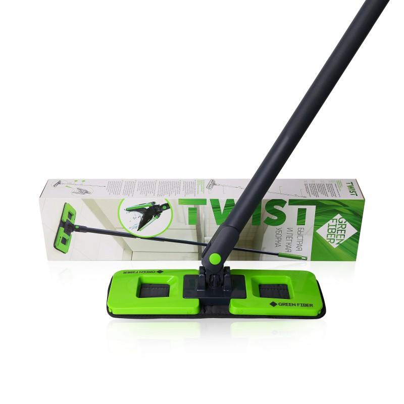 Швабра Green Fiber TWIST — универсальная, с отжимом