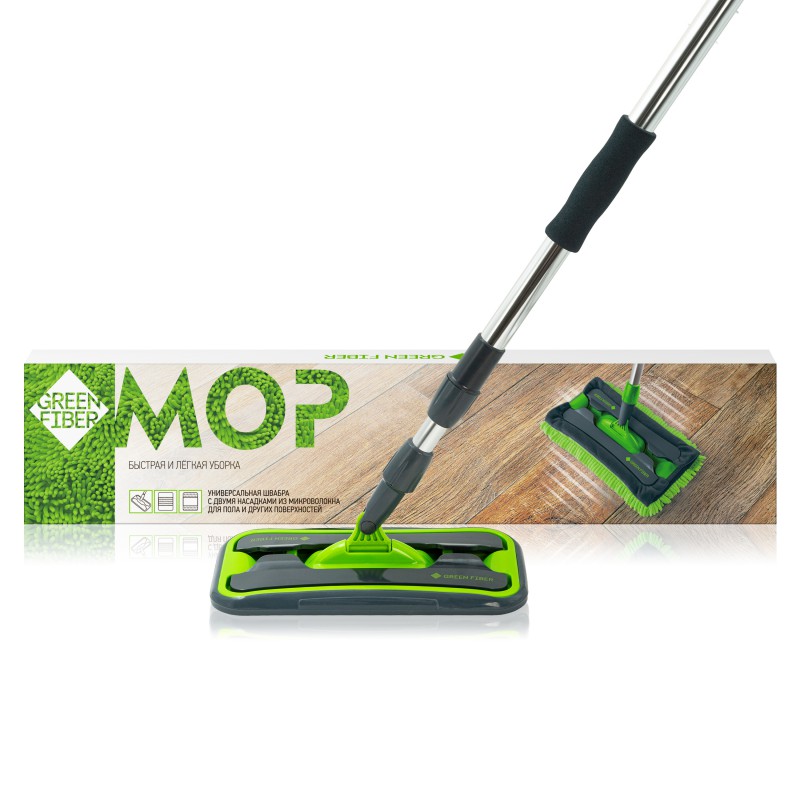 Швабра Green Fiber MOP — универсальная, две насадки