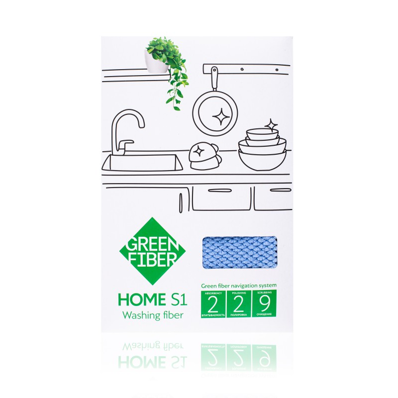 Голубой файбер для посуды Green Fiber HOME S1