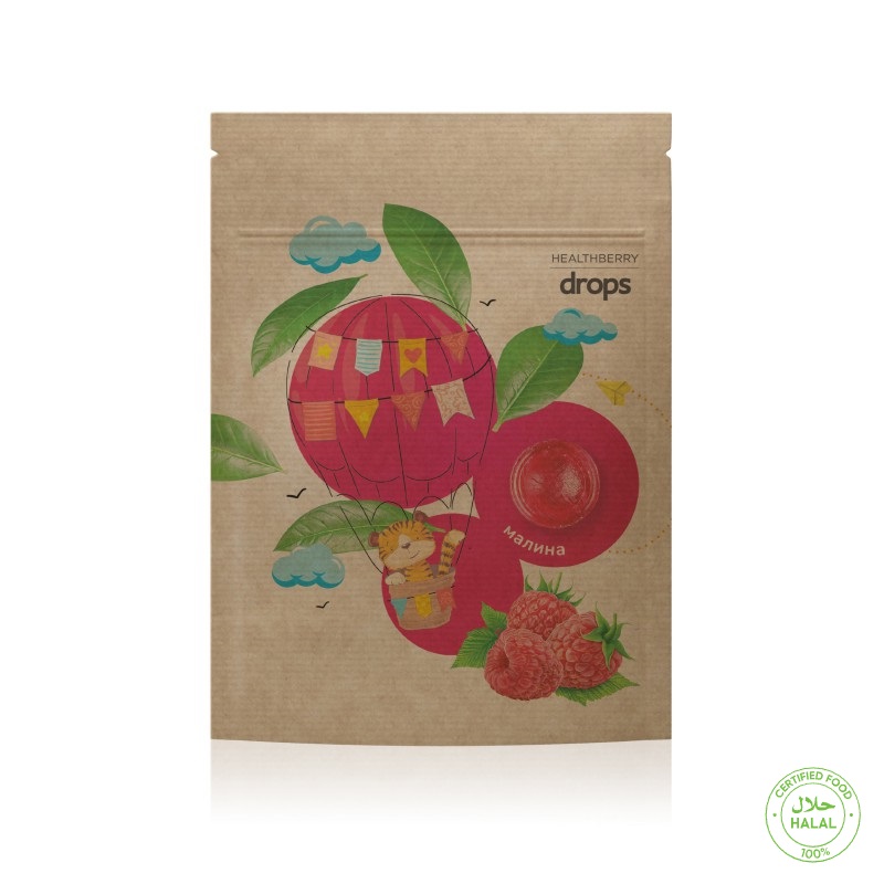 Леденцы с витамином C и вкусом малины Healthberry, 12 шт.