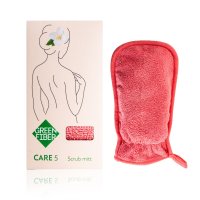 Мочалка-скраб для тела Green Fiber CARE 5, коралловая