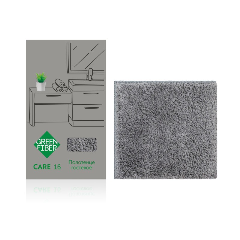 Полотенце 30*30 см Green Fiber, серое
