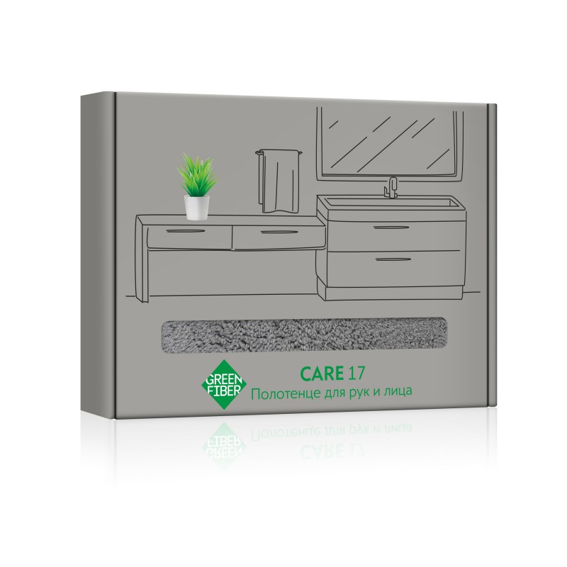 Полотенце 50*70 см для рук и лица Green Fiber, серое