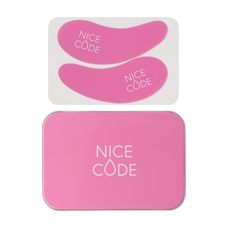 Патчи для глаз многоразовые в футляре Nice Code, цвет розовый 2 шт.
