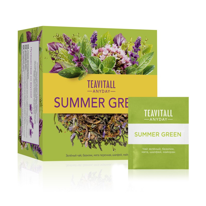 Напиток чайный тонизирующий «Summer Green», 38 фильтр-пакетов