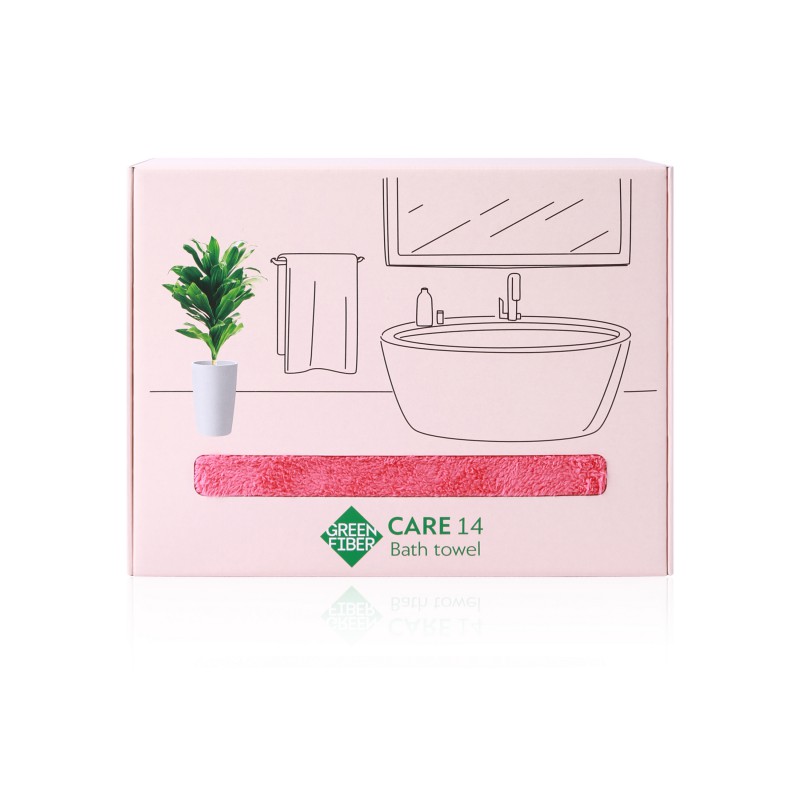 Банное полотенце 80*150 см Green Fiber, коралловое