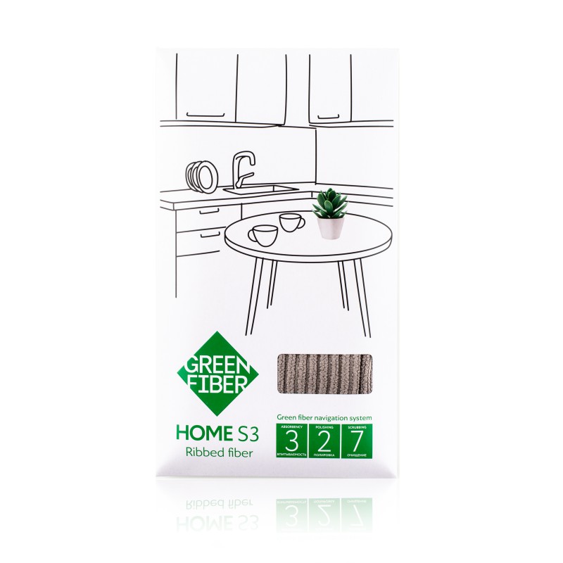 Файбер для деликатной уборки HOME S3, серый