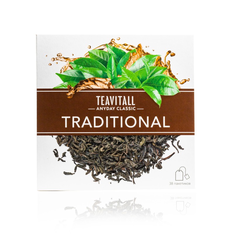 Черный чай классический TEAVITALL «Традиционный», 38 фильтр-пакетов