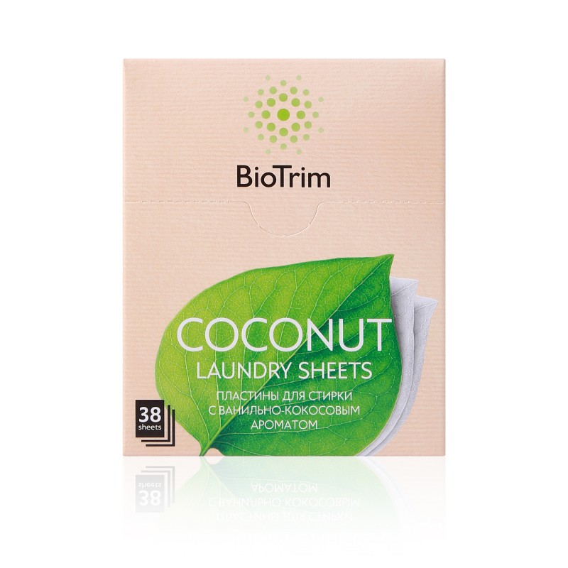 Пластины BioTrim COCONUT для машинной и ручной стирки деликатных тканей, 38 шт