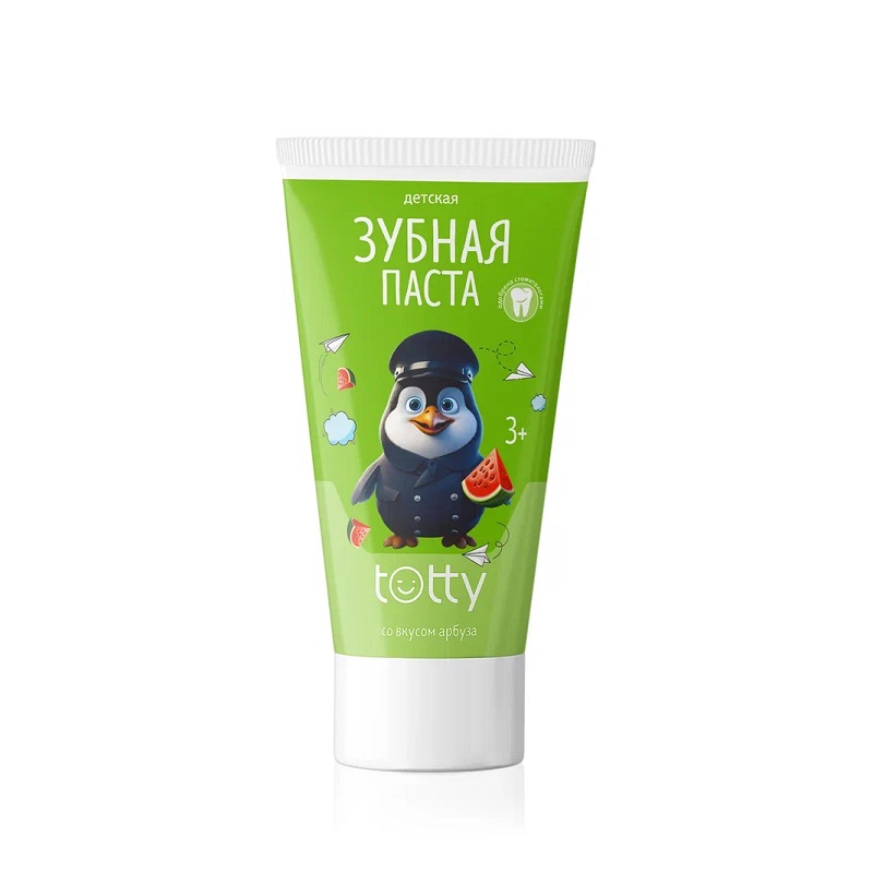 Зубная паста TOTTY с пробиотиком для детей с арбузным вкусом, с 3 лет, 50 мл