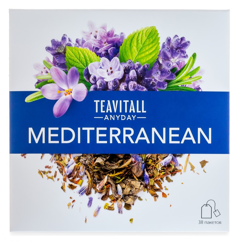 Напиток чайный с мятой и лавандой «Mediterranean», 38 фильтр-пакетов