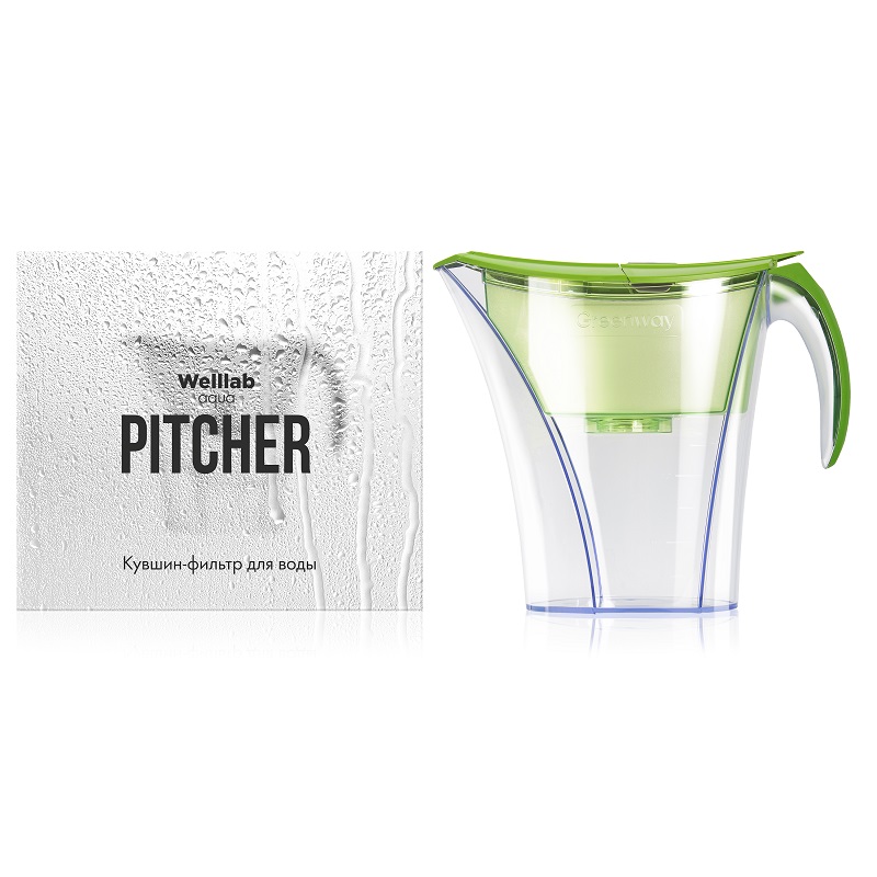 Фильтр для очищения воды Welllab Aqua PITCHER, зеленый