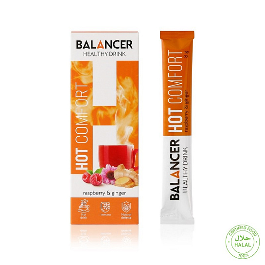 Горячий напиток HOT COMFORT со вкусом «Малина-имбирь» для иммунитета, 10 стиков