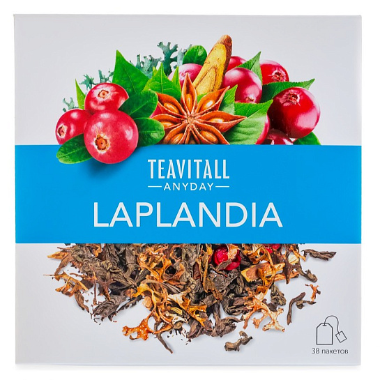 Напиток чайный с натуральными травами и клюквой «Laplandia», 38 фильтр-пакетов