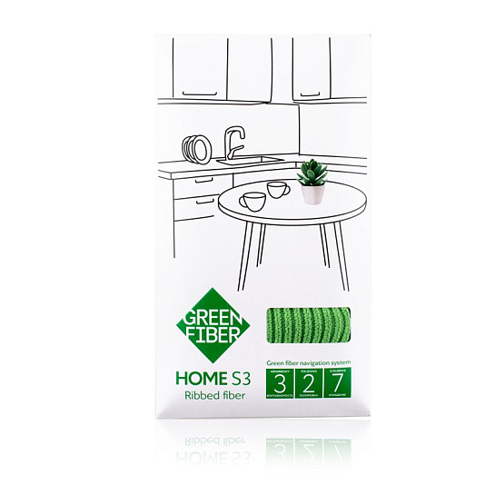 Файбер для деликатной уборки HOME S3, зеленый