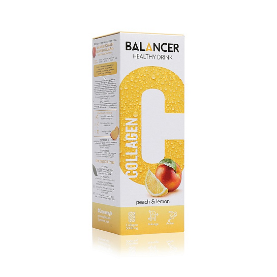 Напиток с коллагеном Balancer Collagen, вкус «Персик - лимон», 10 стиков