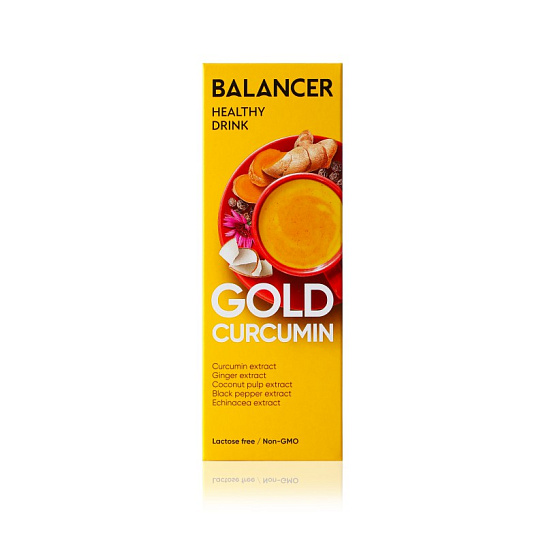 Напиток BALANCER GOLD CURCUMIN с куркумином для поддержки иммунитета, 10 стиков