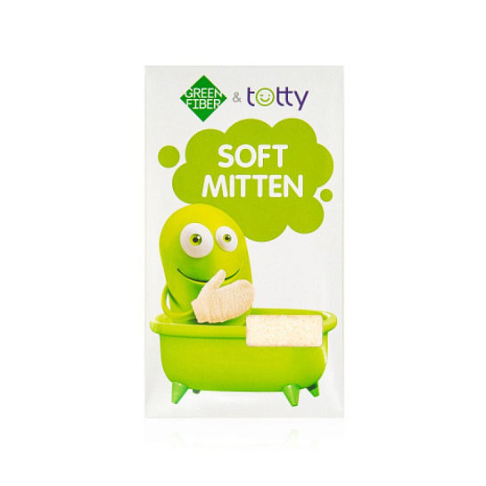 Мягкая мочалка для детей Green Fiber & Totty, бежевая