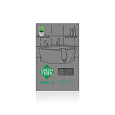 Двухсторонняя мочалка-скраб Green Fiber CARE 20, серая, длина 58 см
