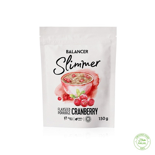 Натуральная каша из льна с вяленой клюквой BALANCER Slimmer, 150 г
