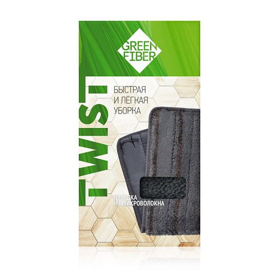 Сменная насадка для швабры с отжимом Green Fiber TWIST, серая