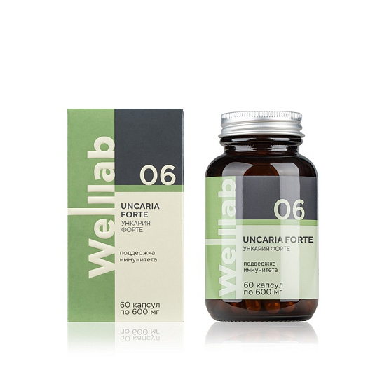 БАД Welllab с ункарией для иммунитета UNCARIA FORTE, 60 капсул