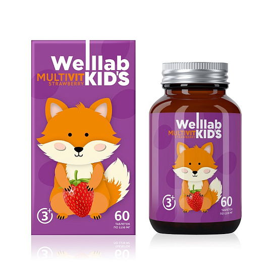 Мультивитаминный комплекс WELLLAB для детского здоровья, 60 таблеток