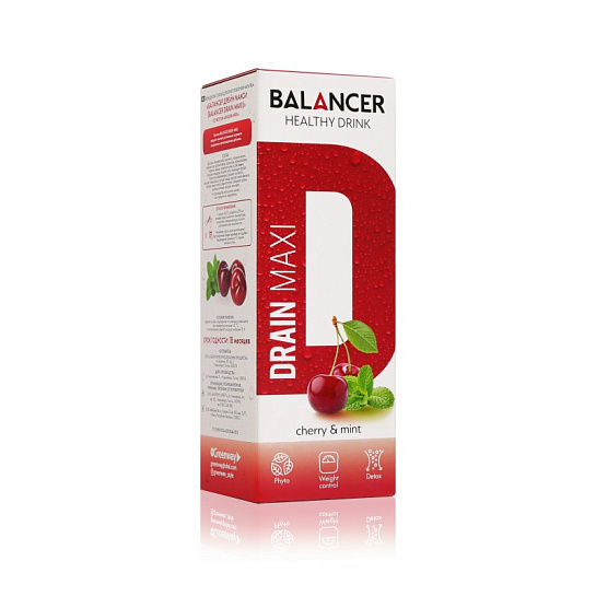 Напиток DRAIN MAXI со вкусом «Вишня–мята» для очищения организма, 10 шт.