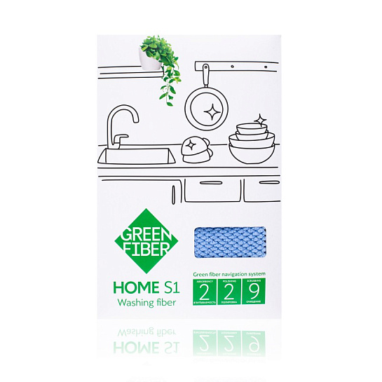 Голубой файбер для посуды Green Fiber HOME S1