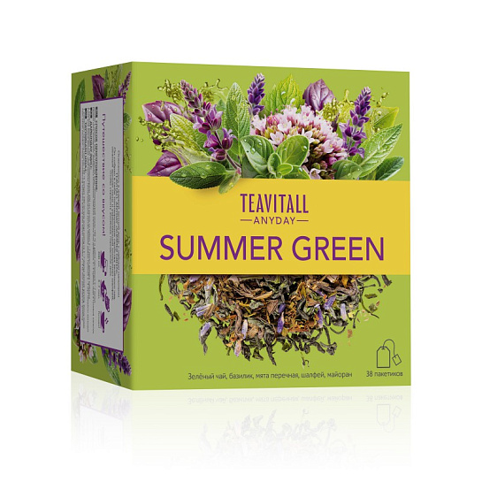 Напиток чайный тонизирующий «Summer Green», 38 фильтр-пакетов