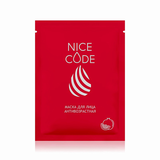 Антивозрастная маска для лица NICE CODE, биоцеллюлозная