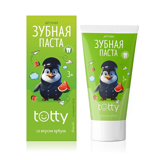Зубная паста TOTTY с пробиотиком для детей с арбузным вкусом, с 3 лет, 50 мл