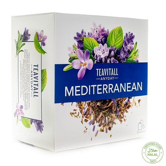 Напиток чайный с мятой и лавандой «Mediterranean», 38 фильтр-пакетов