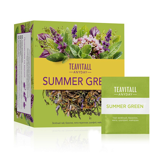 Напиток чайный тонизирующий «Summer Green», 38 фильтр-пакетов