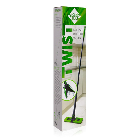 Швабра Green Fiber TWIST — универсальная, с отжимом