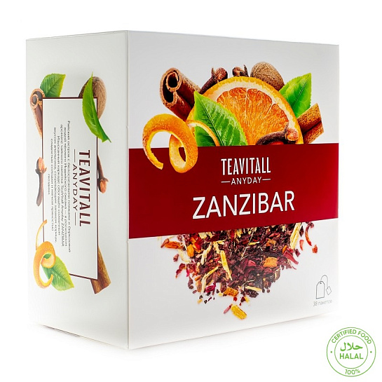 Напиток чайный с корицей и апельсином «Zanzibar», 38 фильтр-пакетов