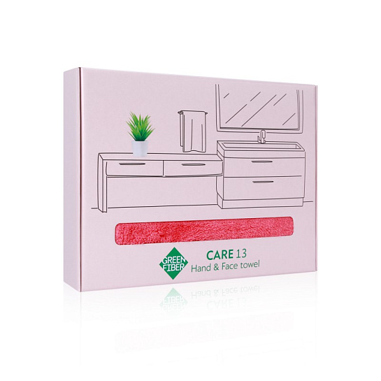Полотенце 50*70 см для рук и лица Green Fiber, коралловое