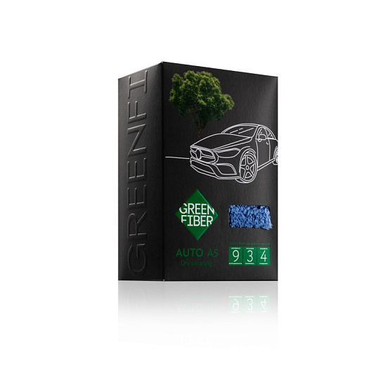 Файбер для сухой уборки авто — автополотенце Green Fiber AUTO A5, серый/голубой